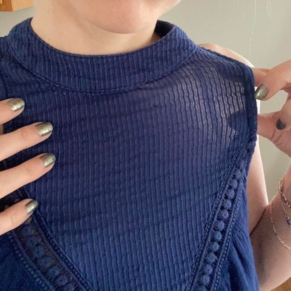 Volcom Blue Crochet Lace Detail Dress - Picture 6 of 8